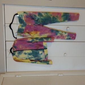 Women's Tye-Dye 2pcs Yoga Suit 3X